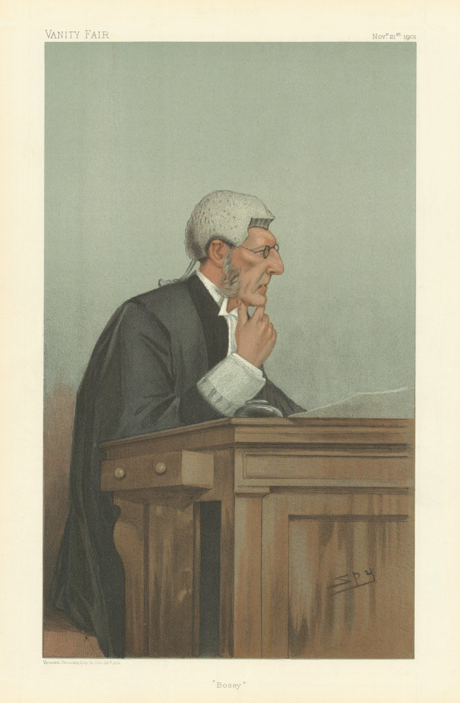 VANITY FAIR SPY CARTOON Bosanquet, Common Serjeant of London 'Bosey'. Judge 1901