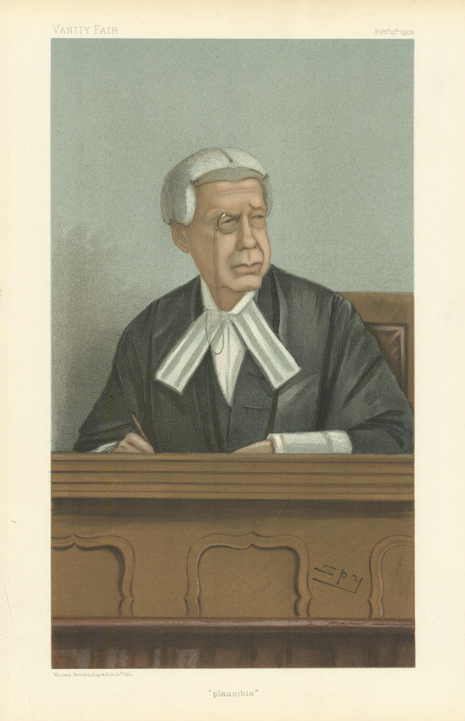 VANITY FAIR SPY CARTOON Justice Charles Swinfen Eady 'plausible'. Judge 1902