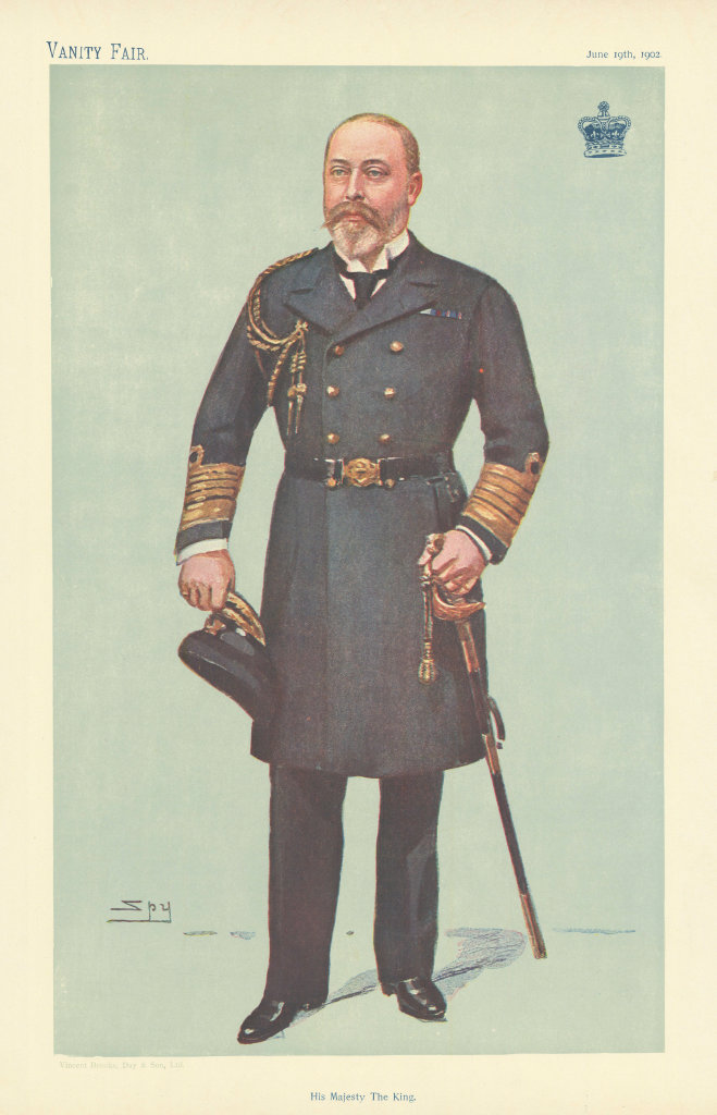 VANITY FAIR SPY CARTOON 'His Majesty the King' Edward VII. Royalty 1902 print