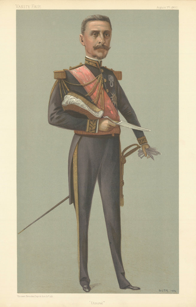 VANITY FAIR SPY CARTOON Admiral Raymond-Émile Gervais 'l'Amiral'. Naval 1902