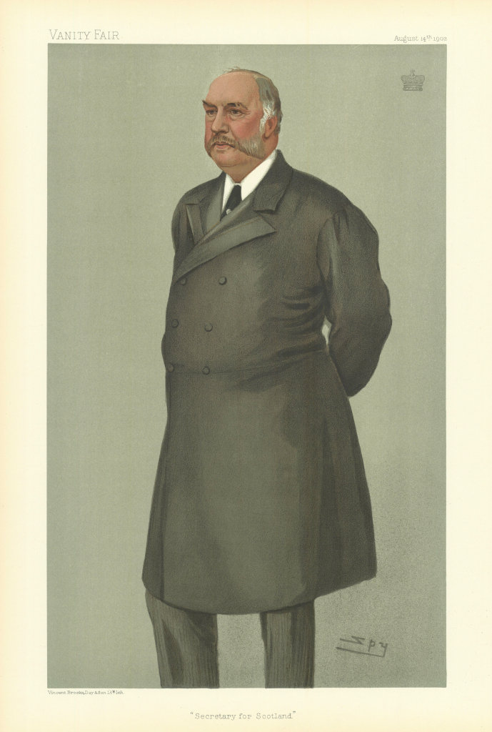 VANITY FAIR SPY CARTOON Lord Balfour of Burleigh 'Secretary for Scotland' 1902