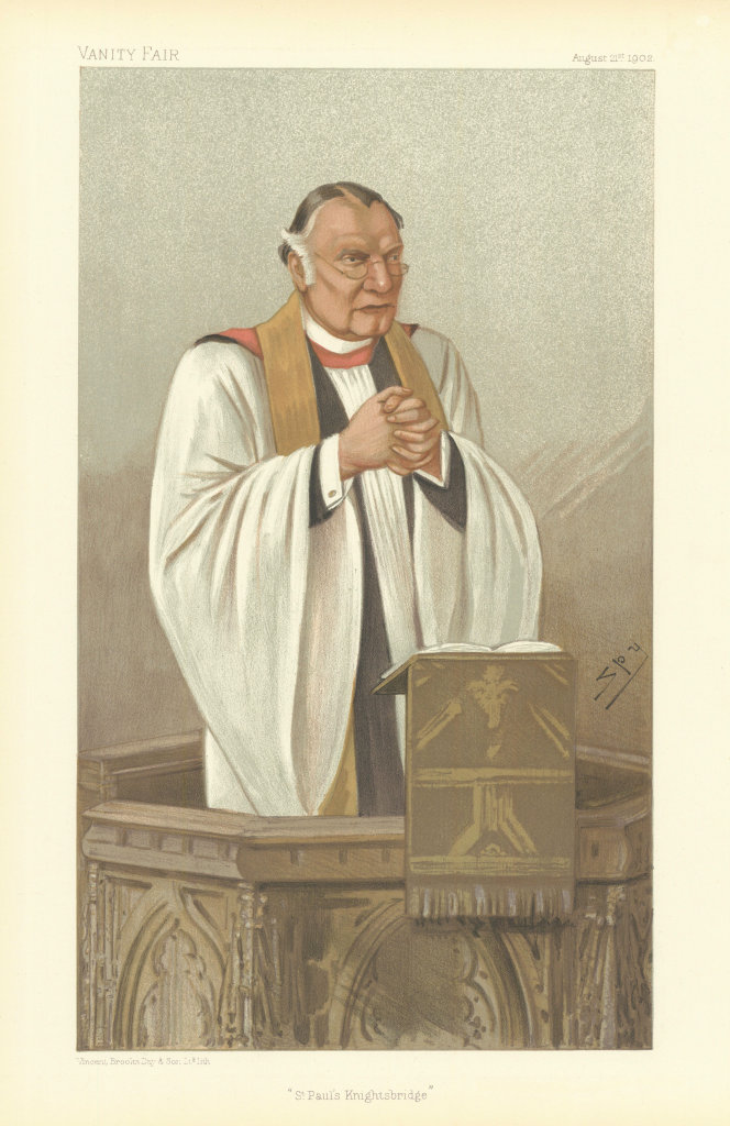 VANITY FAIR SPY CARTOON Henry Villiers 'St Paul's Knightsbridge'. Clergy 1902