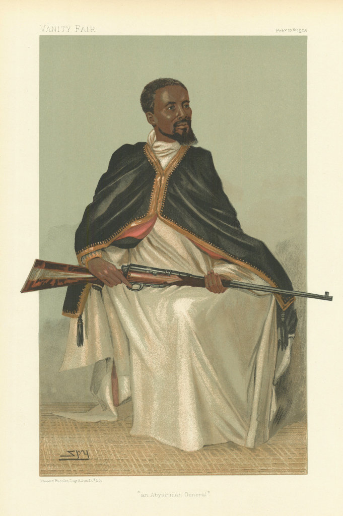 VANITY FAIR SPY CARTOON His Highness Ras Makunan 'An Abyssinian General' 1903