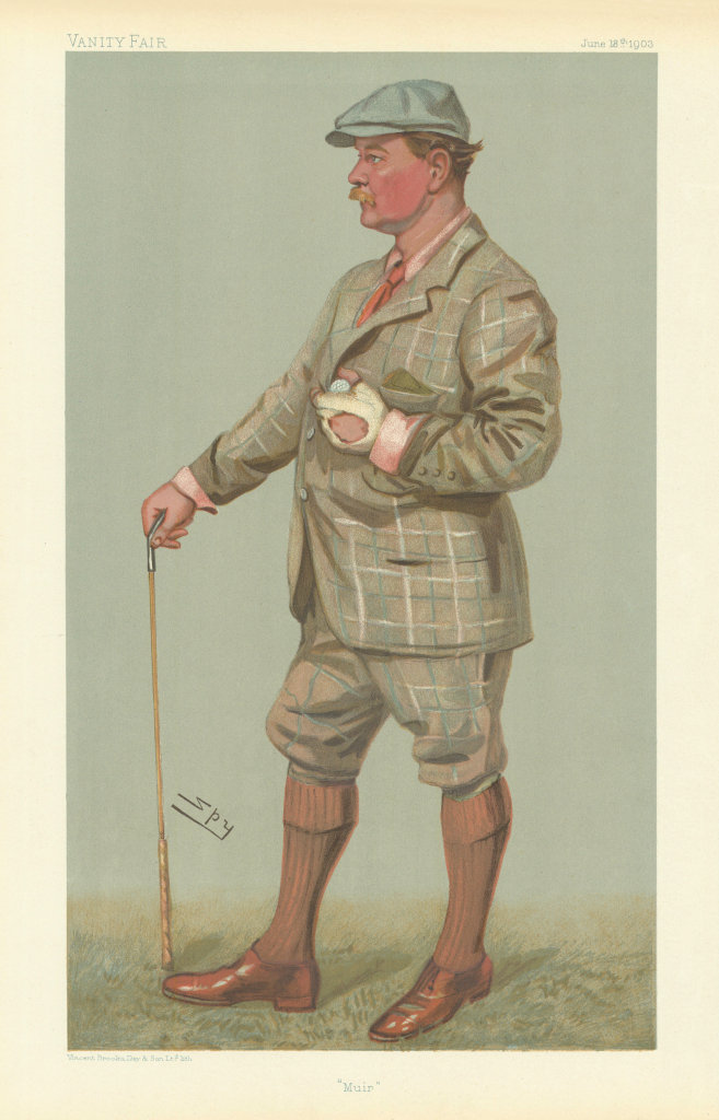 VANITY FAIR SPY CARTOON Samuel Mure Fergusson 'Muir'. Golfer 1903 old print