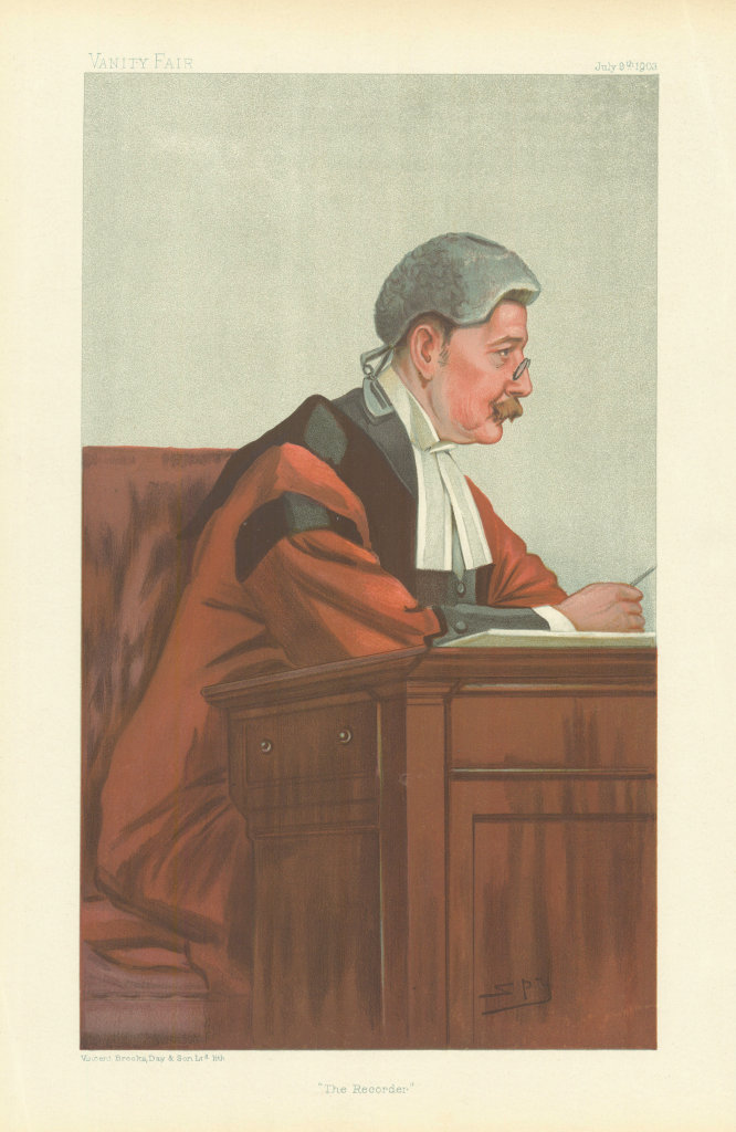 VANITY FAIR SPY CARTOON Sir Forrest Fulton 'The Recorder Of London'. Judge 1903