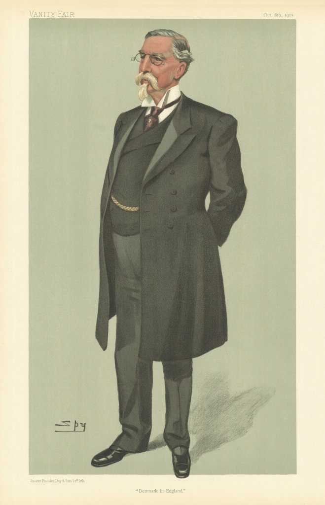 VANITY FAIR SPY CARTOON Frants Ernest de Bille. 'Denmark in England' 1903
