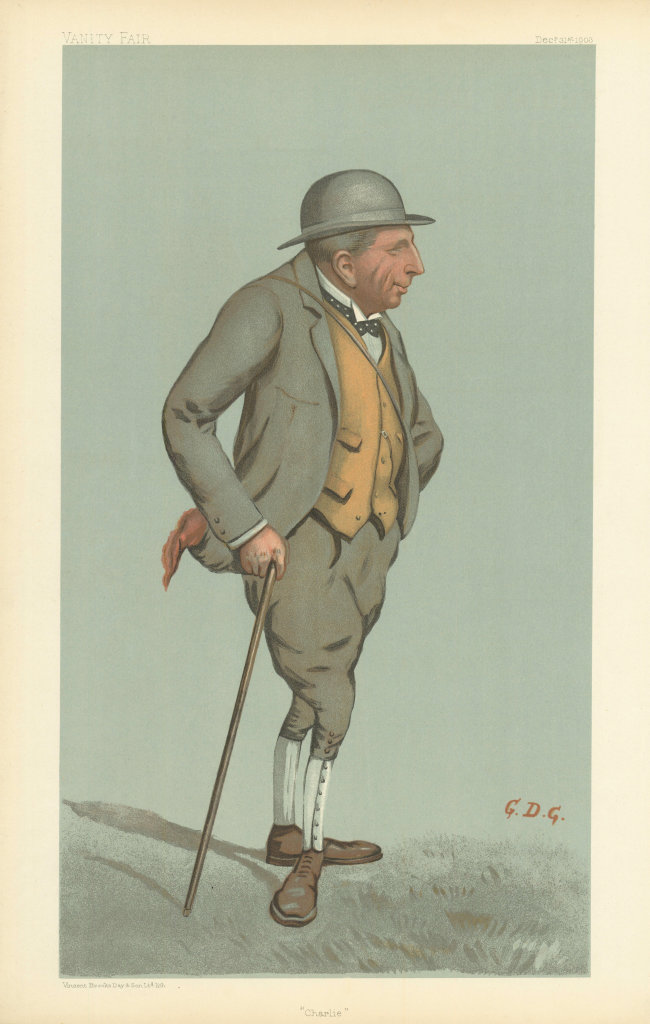 VANITY FAIR SPY CARTOON Charles Harold Longfield Beatty 'Charlie'. Racing 1903