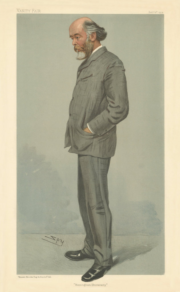 VANITY FAIR SPY CARTOON Sir Oliver Joseph Lodge 'Birmingham University' 1904