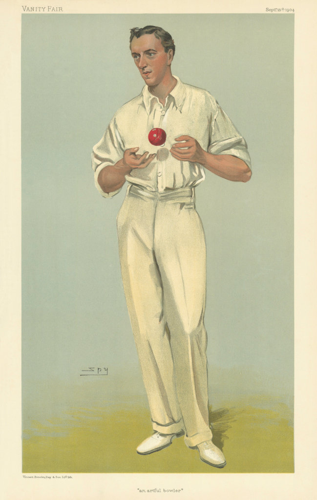 VANITY FAIR SPY CARTOON Bernard Bosanquet 'An artful bowler' Cricket 1904