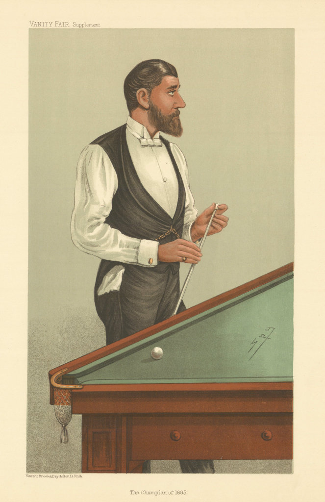 VANITY FAIR SPY CARTOON John Roberts Jr 'The champion of 1885' Billiards 1905