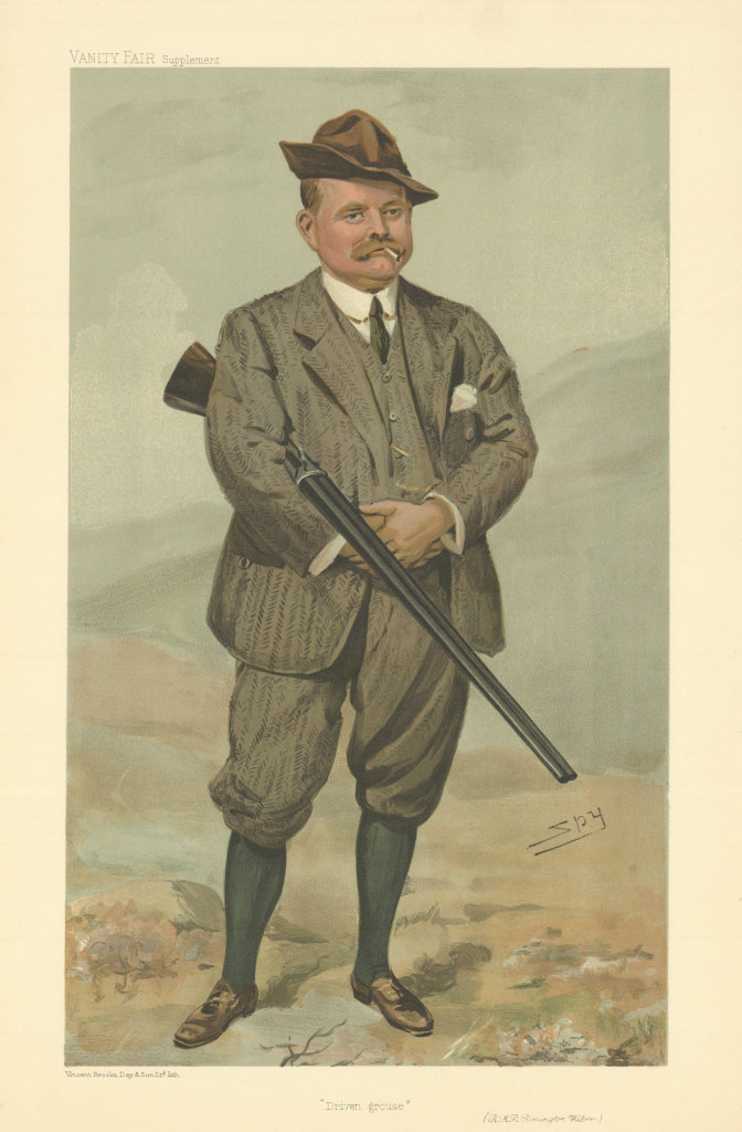 VANITY FAIR SPY CARTOON Reginald Rimington-Wilson Driven grouse Game Hunter 1905
