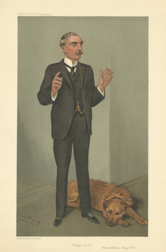 VANITY FAIR SPY CARTOON Edward Richard Henry 'Finger Prints' Police 1905