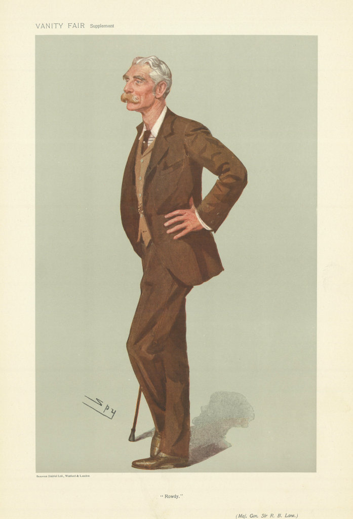 VANITY FAIR SPY CARTOON Major-General Sir Ronald Bertram Lane 'Rowdy' 1906