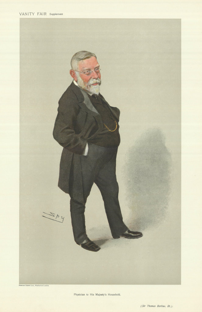VANITY FAIR SPY CARTOON Thomas Barlow. Physician to His Majesty's Household 1906