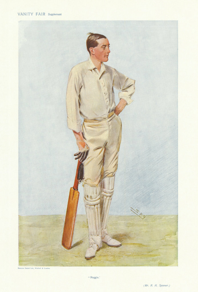 Associate Product VANITY FAIR SPY CARTOON Reginald 'Reggie' Spooner. Cricket. Batsman 1906 print