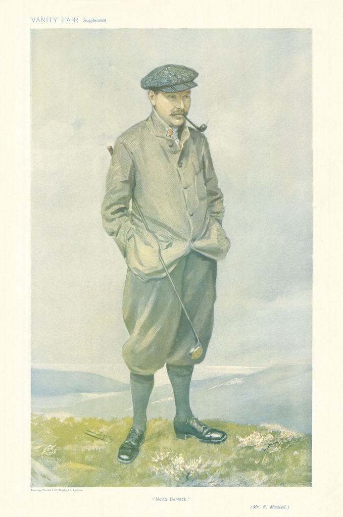 VANITY FAIR SPY CARTOON Robert Maxwell 'North Berwick'. Golfer. Scotland 1906