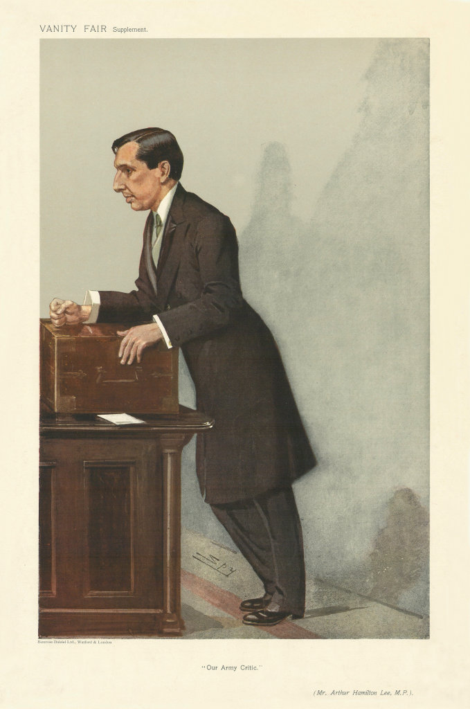 Associate Product VANITY FAIR SPY CARTOON Arthur Lee, Viscount of Fareham 'Our Army Critic' 1907