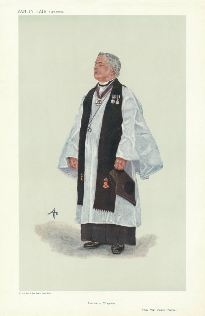 VANITY FAIR SPY CARTOON Frederick Alfred John Hervey 'Domestic Chaplain' 1907
