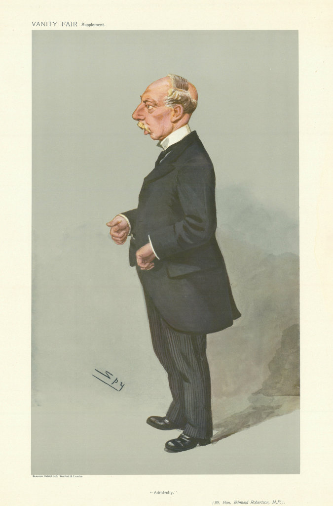 VANITY FAIR SPY CARTOON Edmund Robertson 'Admiralty' Scotland 1907 old print