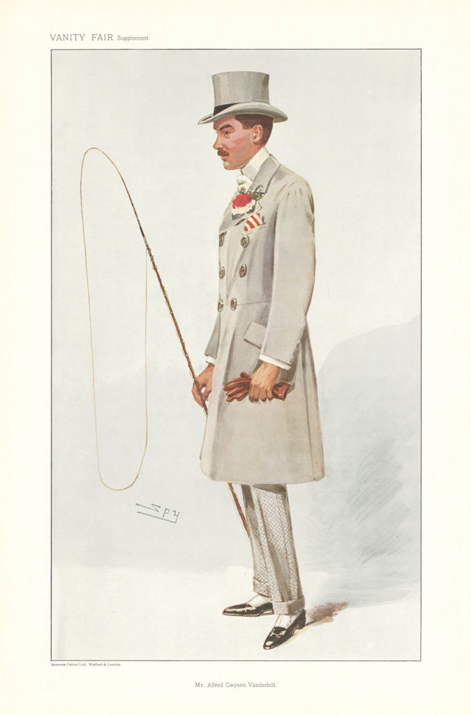 Associate Product VANITY FAIR SPY CARTOON 'Mr Alfred Gwynne Vanderbilt' USA Businessman 1907