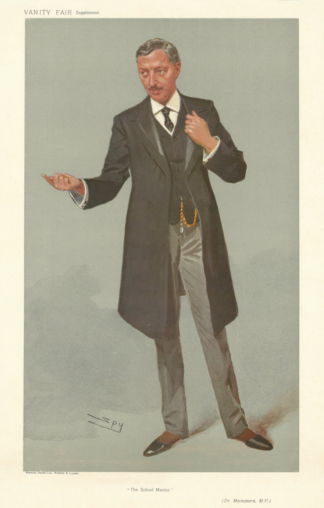 VANITY FAIR SPY CARTOON Thomas James Macnamara 'The School Master' Teacher 1907