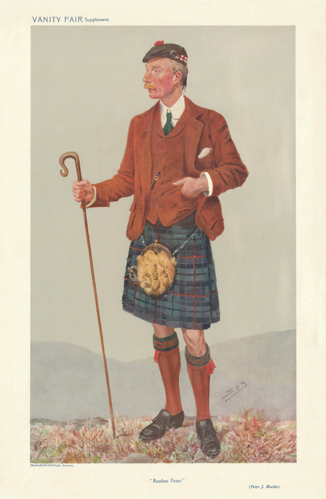 VANITY FAIR SPY CARTOON Peter Mackie 'Restless Peter' Whisky Distiller 1908