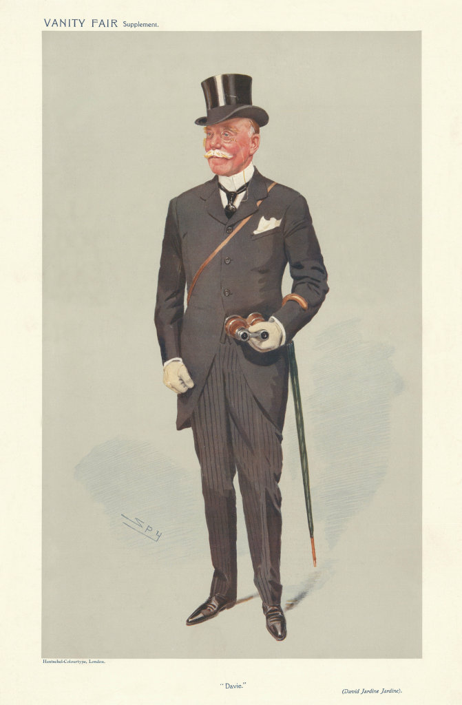 VANITY FAIR SPY CARTOON David Jardine Jardine 'Davie' Racing 1908 old print