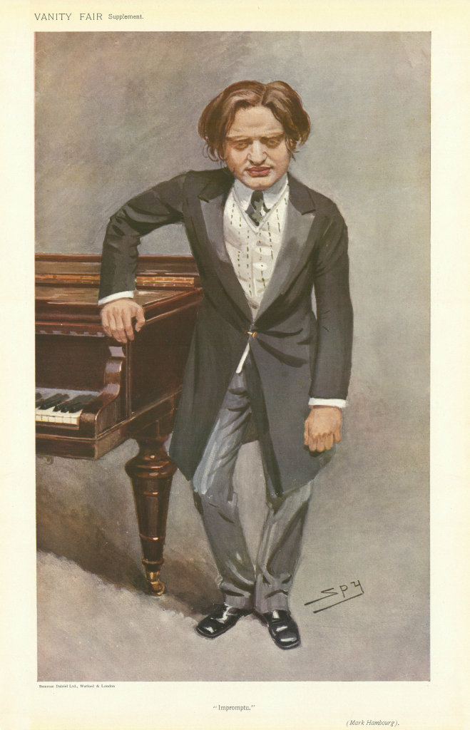Associate Product VANITY FAIR SPY CARTOON Mark Hambourg 'Impromptu' Concert pianist. Music 1908