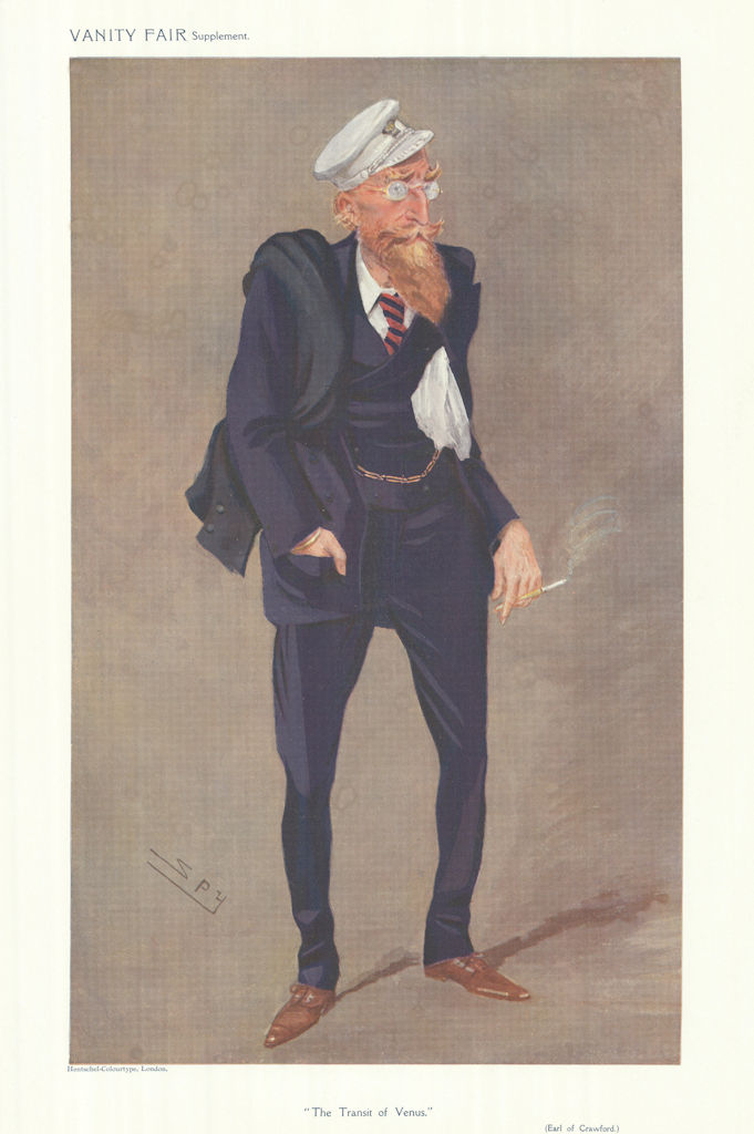 VANITY FAIR SPY CARTOON James Lindsay, Earl of Crawford 'Transit of Venus' 1908