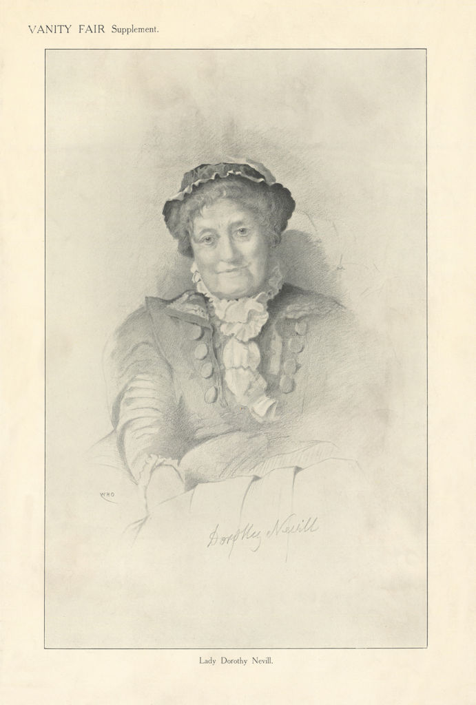 VANITY FAIR SPY CARTOON Lady Dorothy Nevill. Ladies. By WHO 1908 old print