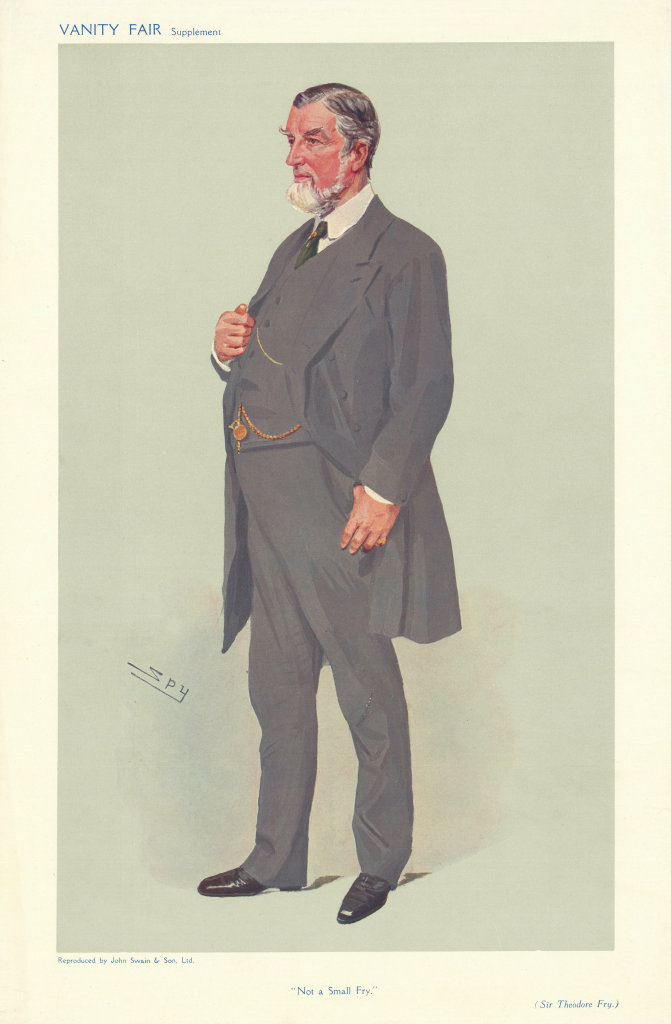 VANITY FAIR SPY CARTOON Theodore 'Not a Small' Fry. Darlington MP 1909 print