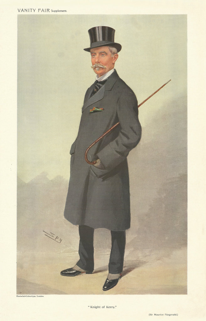 VANITY FAIR SPY CARTOON Sir Maurice Fitzgerald 'Knight of Kerry' Ireland 1909