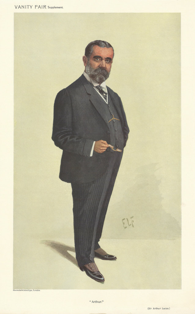 VANITY FAIR SPY CARTOON Sir Arthur Lucas. Cricket. By ELF 1909 old print