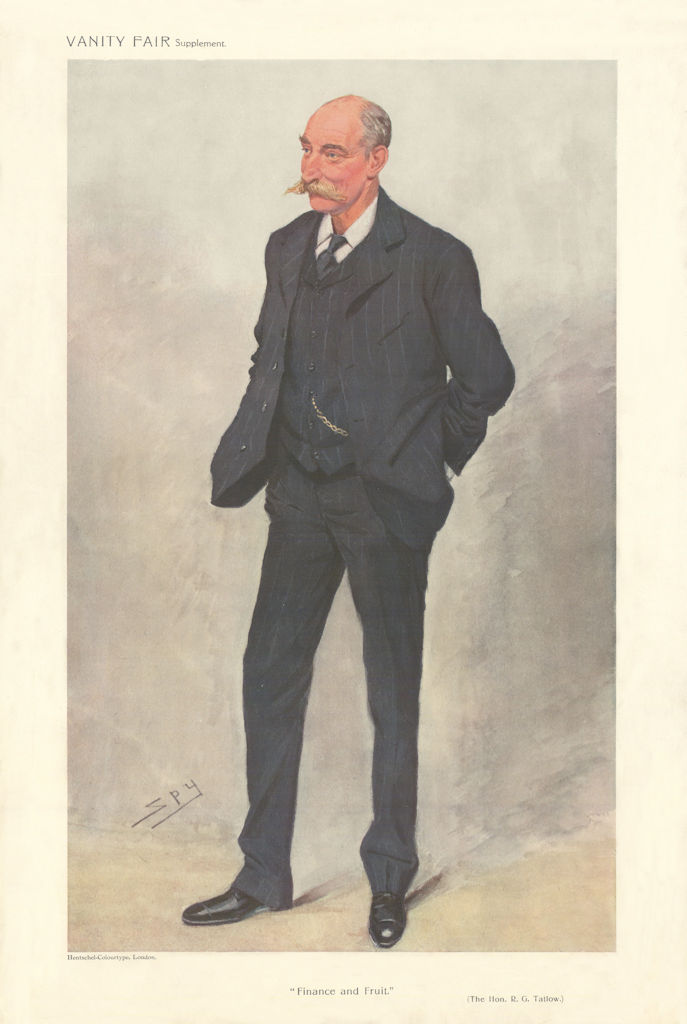 VANITY FAIR SPY CARTOON Robert Garnett Tatlow 'Finance & Fruit' Ireland 1909