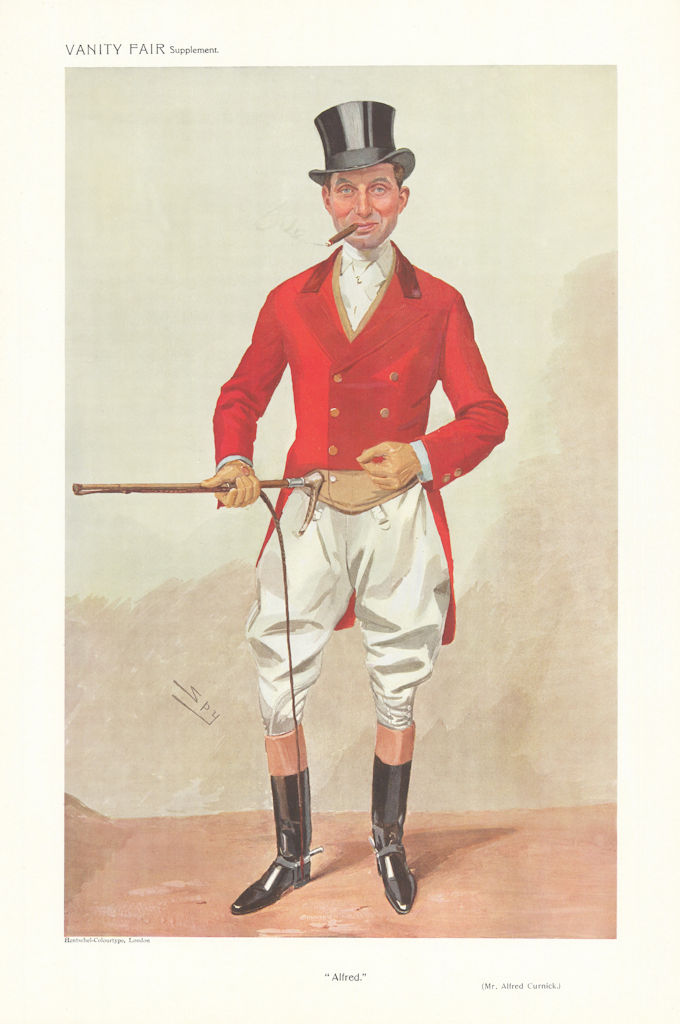 Associate Product VANITY FAIR SPY CARTOON Alfred James Curnick 'Alfred' Fox hunters 1909 print