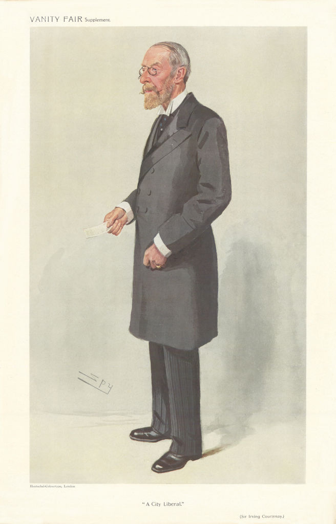 VANITY FAIR SPY CARTOON Sir John Irving Courtenay 'A City Liberal' Business 1909