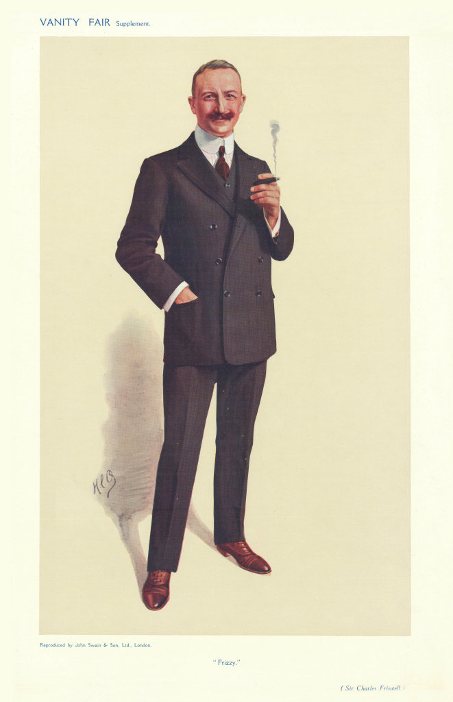 Associate Product VANITY FAIR SPY CARTOON Sir Charles Friswell 'Frizzy' Cars. By HCO 1909 print