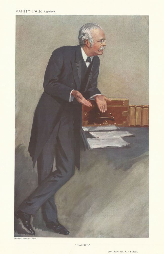 VANITY FAIR SPY CARTOON Rt Hon Arthur Balfour 'Dialectics' Politics. By XIT 1910