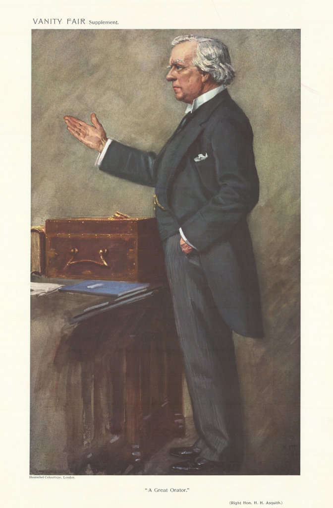 VANITY FAIR SPY CARTOON Herbert Henry Asquith 'A Great Orator' Politics 1910