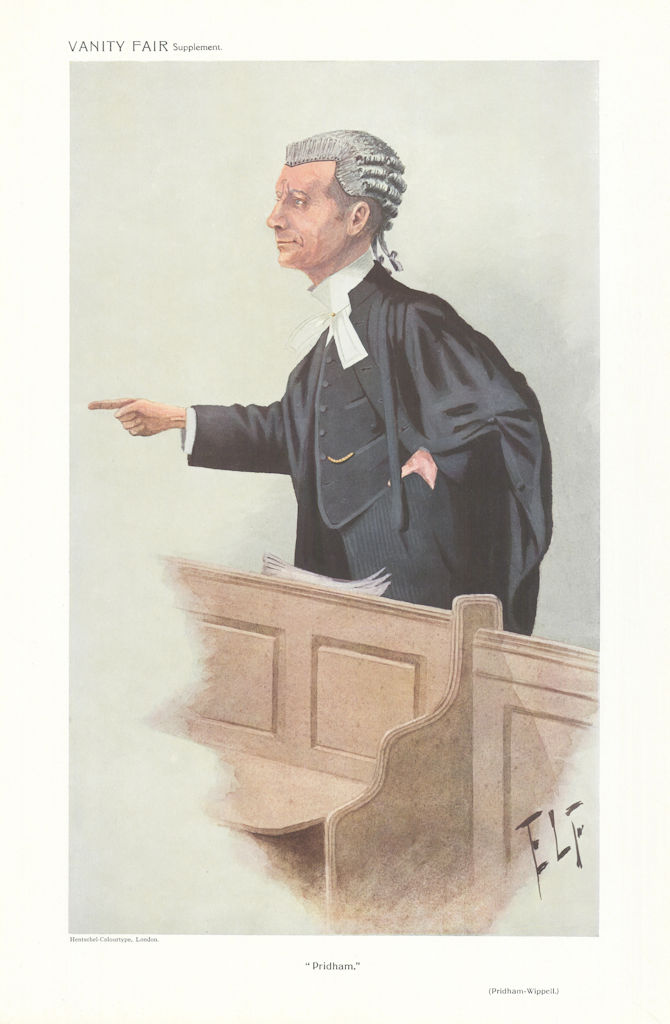 VANITY FAIR SPY CARTOON 'Pridham' Henry Pridham-Wippell. Law. By ELF 1910