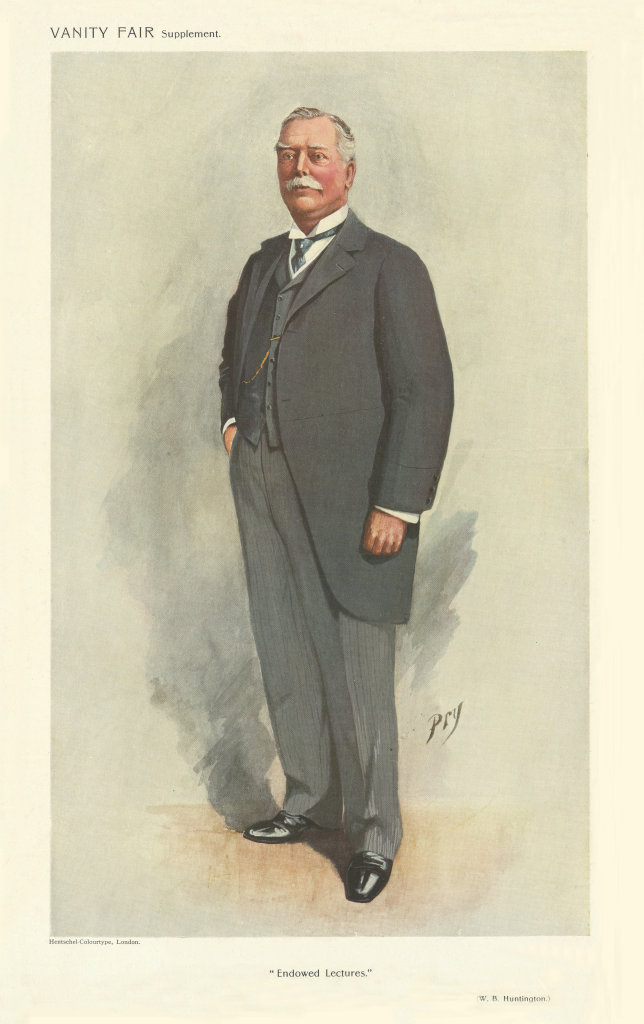 VANITY FAIR SPY CARTOON William Balle Huntington 'Endowed Lectures'. By Pry 1910
