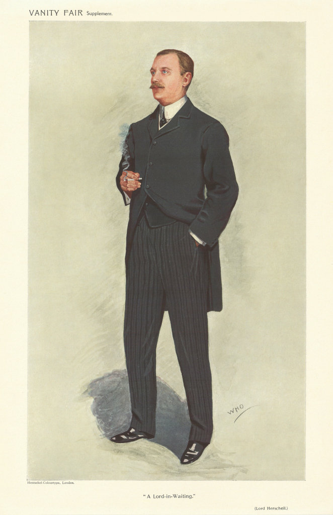 VANITY FAIR SPY CARTOON Richard, 2nd Baron Herschell 'A Lord-in-Waiting' 1910