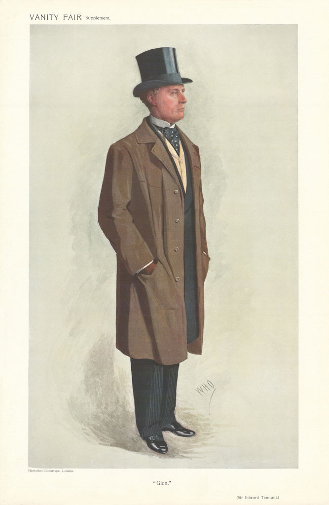 VANITY FAIR SPY CARTOON Sir Edward Tennant 'Glen' Salisbury MP. By WHO 1910