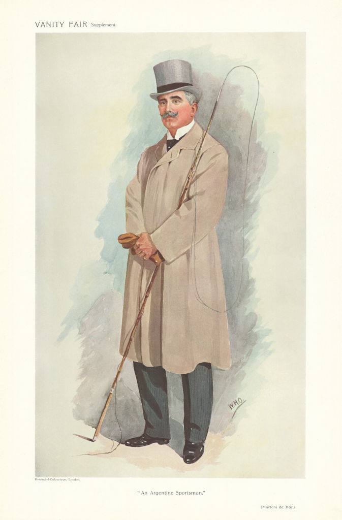 VANITY FAIR SPY CARTOON Martinez de Hoz 'An Argentine Sportsman' Coaching 1910