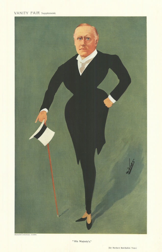 VANITY FAIR SPY CARTOON Herbert Beerbohm Tree 'His Majesty's' Theatre Actor 1911