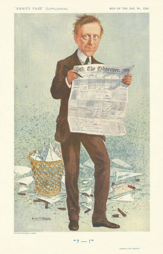 Associate Product VANITY FAIR SPY CARTOON James Louis Garvin '?-!' The Observer. Newspapers 1911