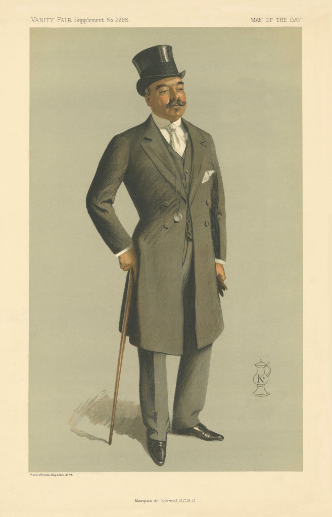 VANITY FAIR SPY CARTOON Luis Pinto, 'The Marquis de Soveral' Portugal. By K 1912