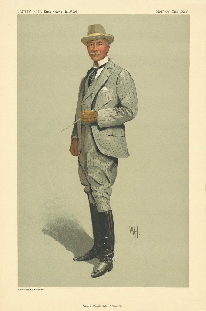 VANITY FAIR SPY CARTOON Colonel William Hall Walker MP. Polo player. By WH 1912