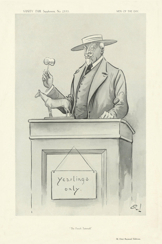 Associate Product VANITY FAIR SPY CARTOON Cheri Raymond Halbronn 'The French Tattersall'. OWL 1913