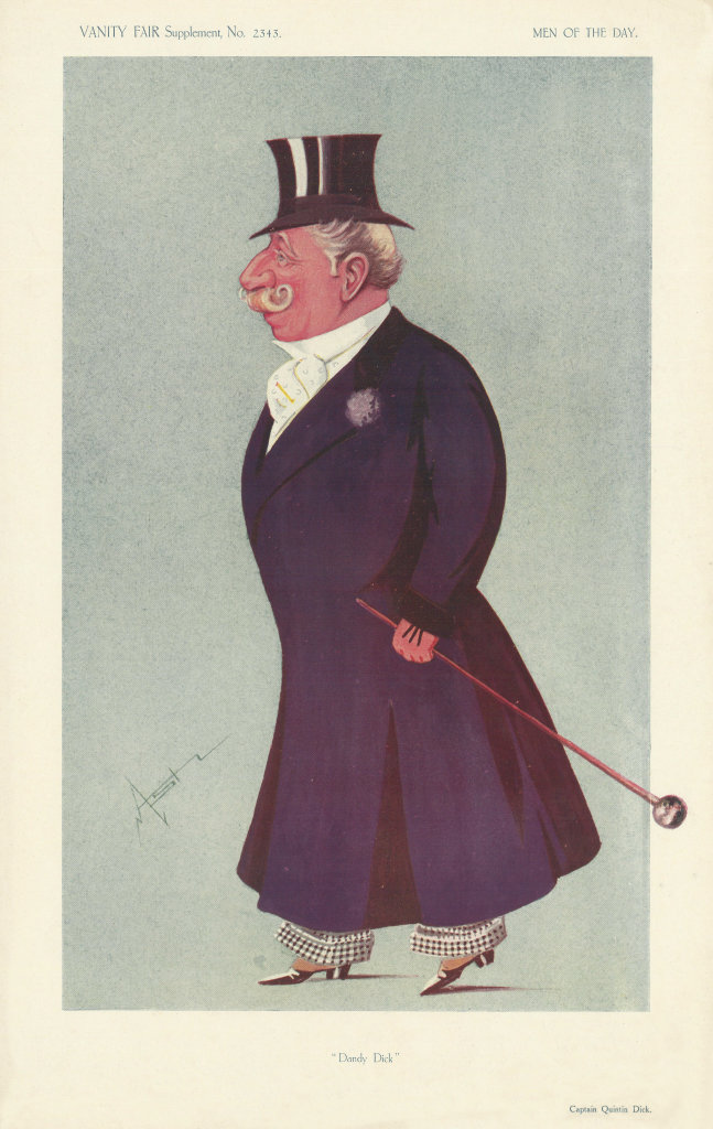 VANITY FAIR SPY CARTOON Captain Quintin Dick 'Dandy Dick' By Astz 1913 print